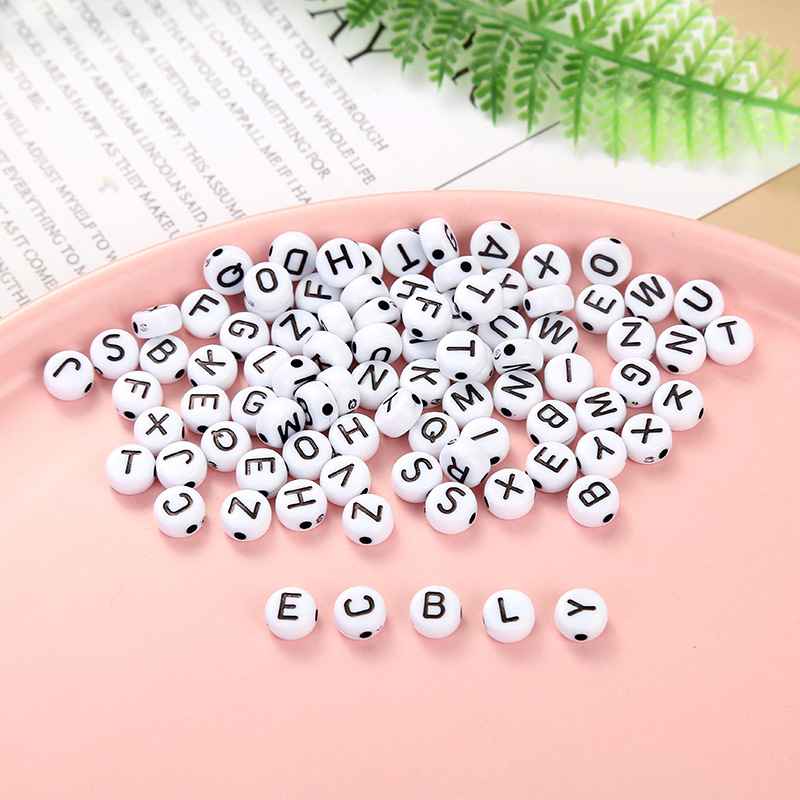 New digital English letter accessories beads 4*7mm handmade color wholesale manufacturers for DIY accessories