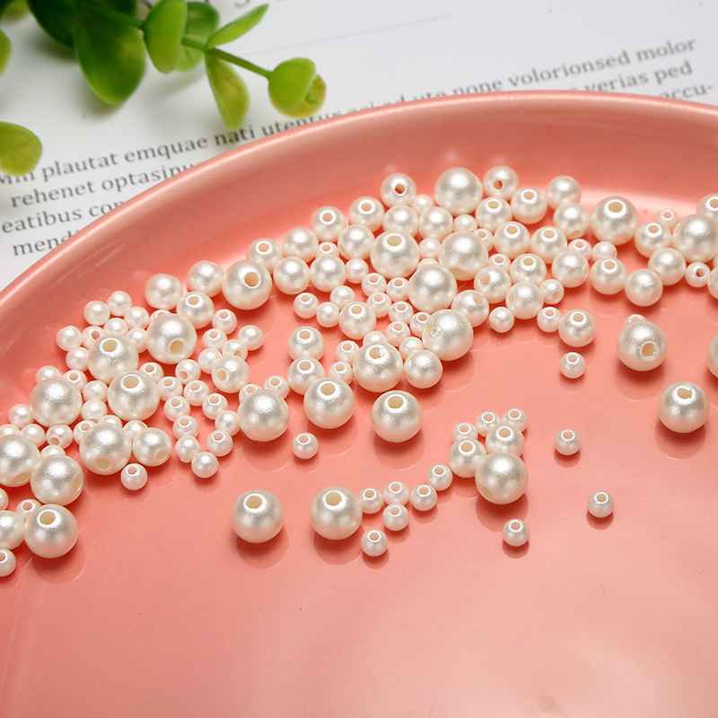 Wholesale white ABS imitation pearl perforated pearl loose beads diy necklace pendant bracelet accessories accessories