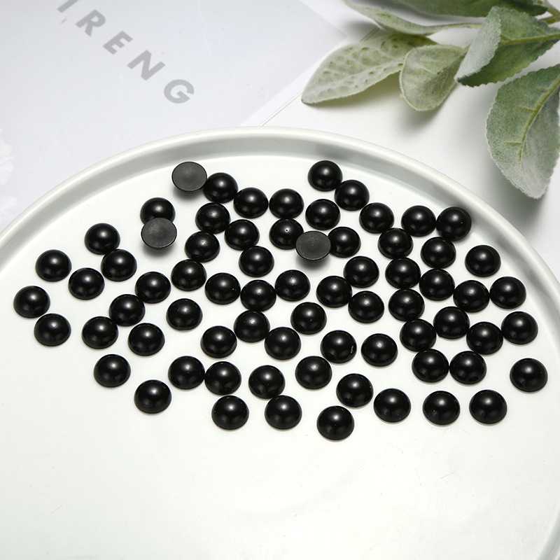 ABS flat bottom imitation pearl semi - round pearl non - porous half - face beads diy nail patch accessories wholesale