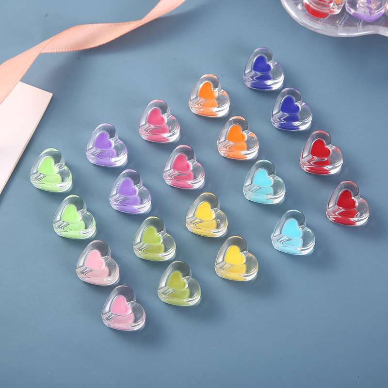 New love bead bead acrylic punching bead bead color heart-shaped loose bead diy jewelry beading accessories