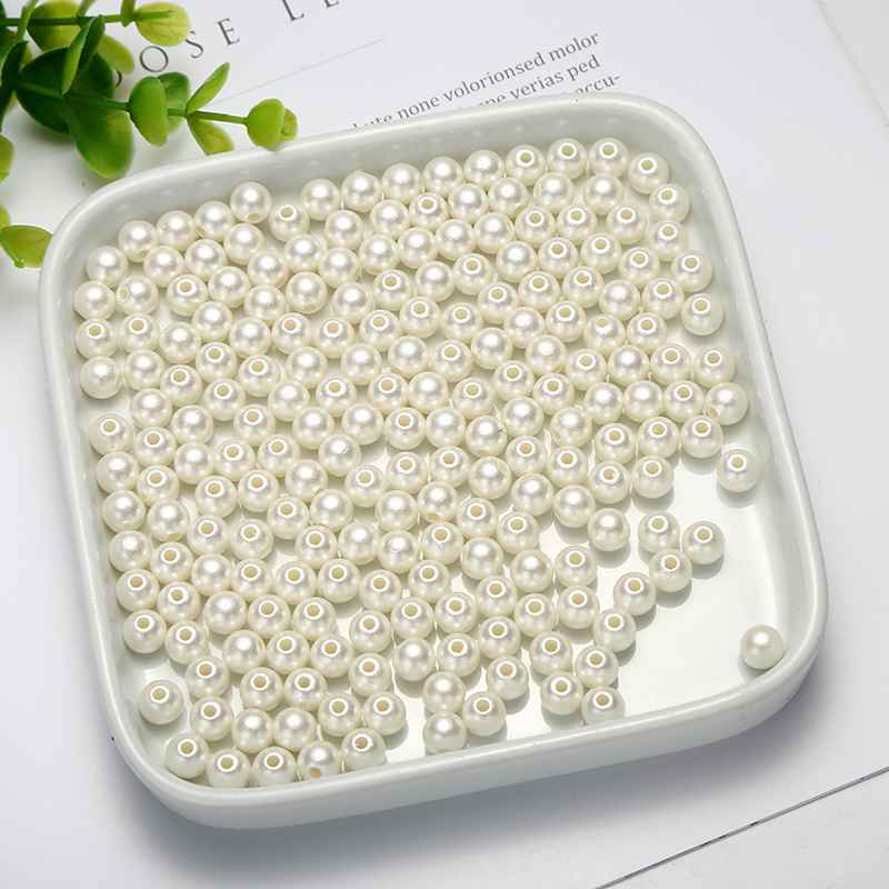 Wholesale white ABS imitation pearl perforated pearl loose beads diy necklace pendant bracelet accessories accessories