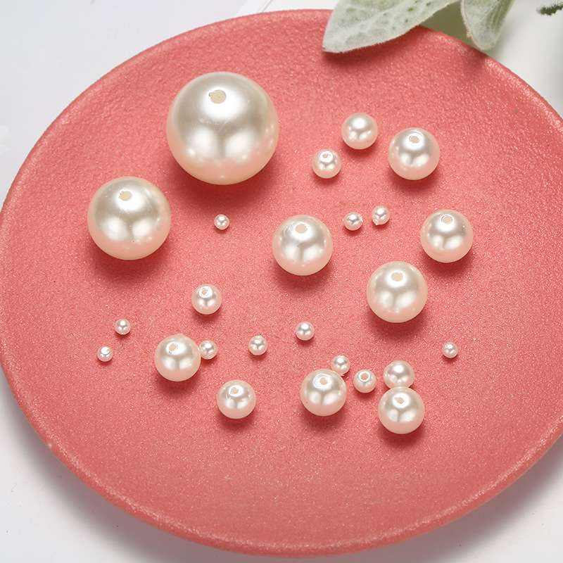 Wholesale multi - style ABS imitation pearl perforated pearl loose bead diy necklace pendant bracelet accessories