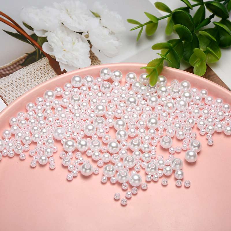 Wholesale multi - style ABS imitation pearl perforated pearl loose bead diy necklace pendant bracelet accessories