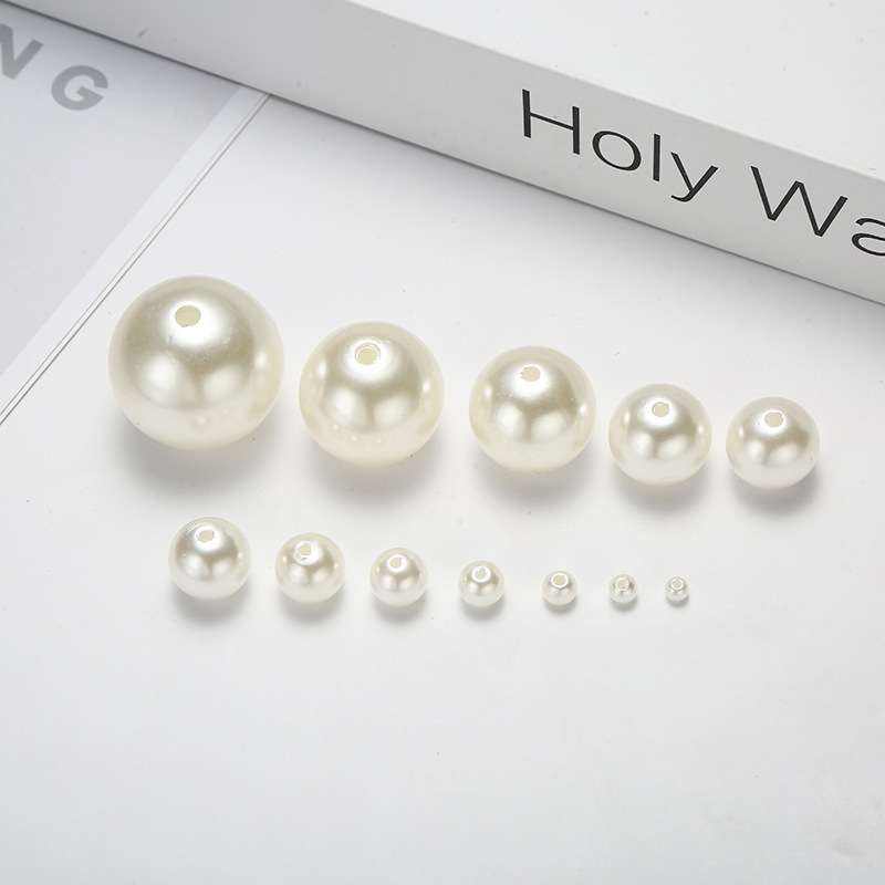 Wholesale multi - style ABS imitation pearl perforated pearl loose bead diy necklace pendant bracelet accessories