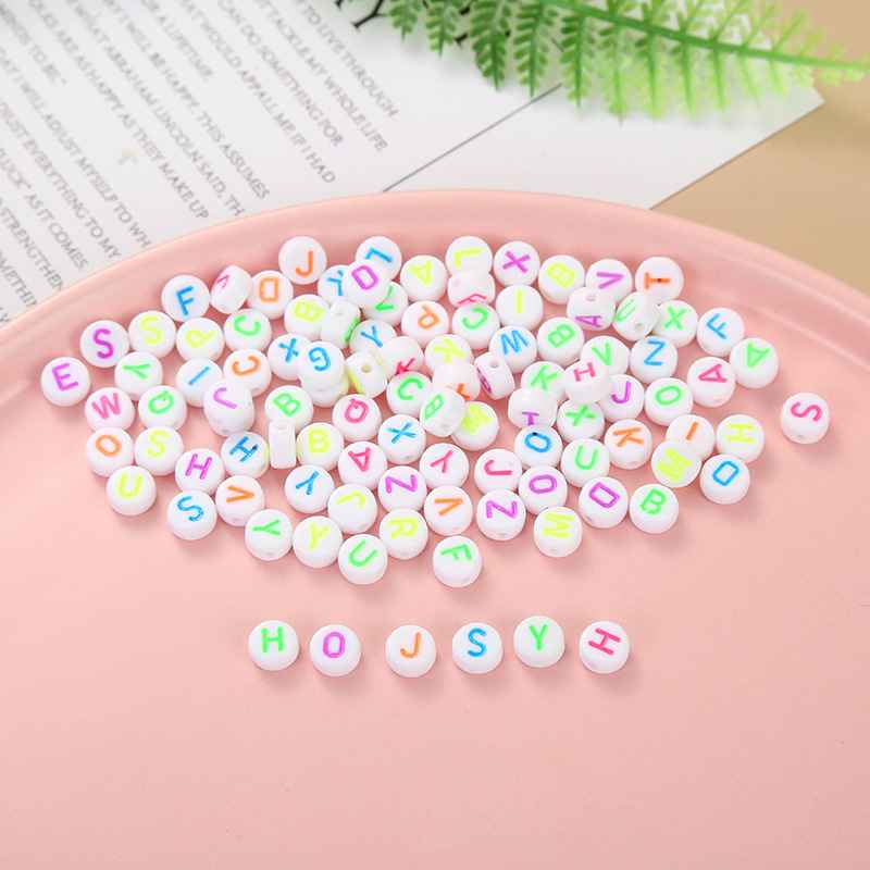 New digital English letter accessories beads 4*7mm handmade color wholesale manufacturers for DIY accessories