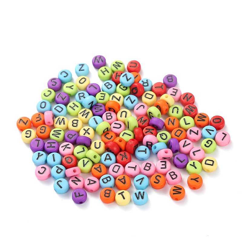 New digital English letter accessories beads 4*7mm handmade color wholesale manufacturers for DIY accessories