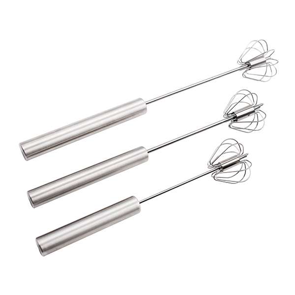 Rotating Semi-Automatic Stainless Steel Whisk