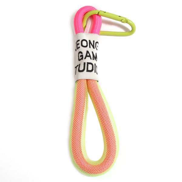 Creative Iridescent Braid Rope Keychain Carabiner Key Ring For Backpack Pendant Accessorie Hanging Cord Jewelry