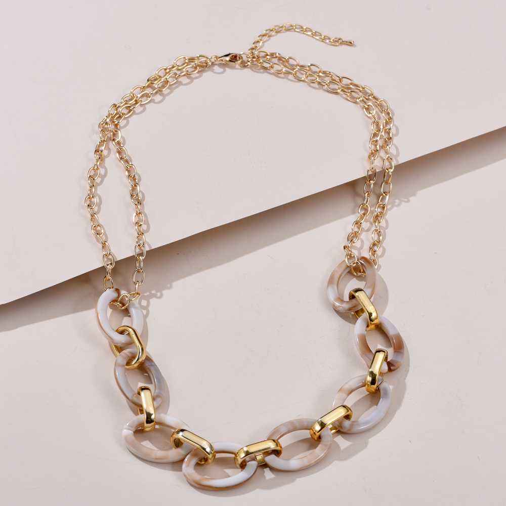 Big resin chain choker necklace