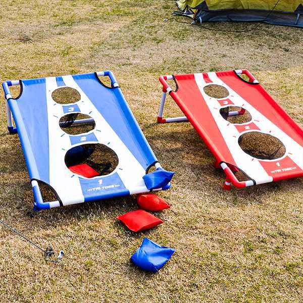 Fabo PVC Framed Cornhole Toss Game Set with 8 Bean Bags and Travel Carrying Case