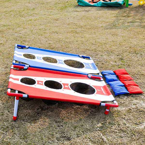 Fabo PVC Framed Cornhole Toss Game Set with 8 Bean Bags and Travel Carrying Case