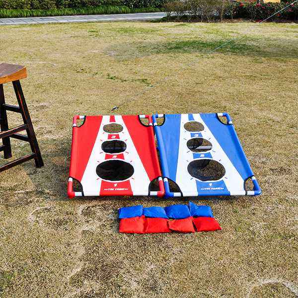 Fabo PVC Framed Cornhole Toss Game Set with 8 Bean Bags and Travel Carrying Case