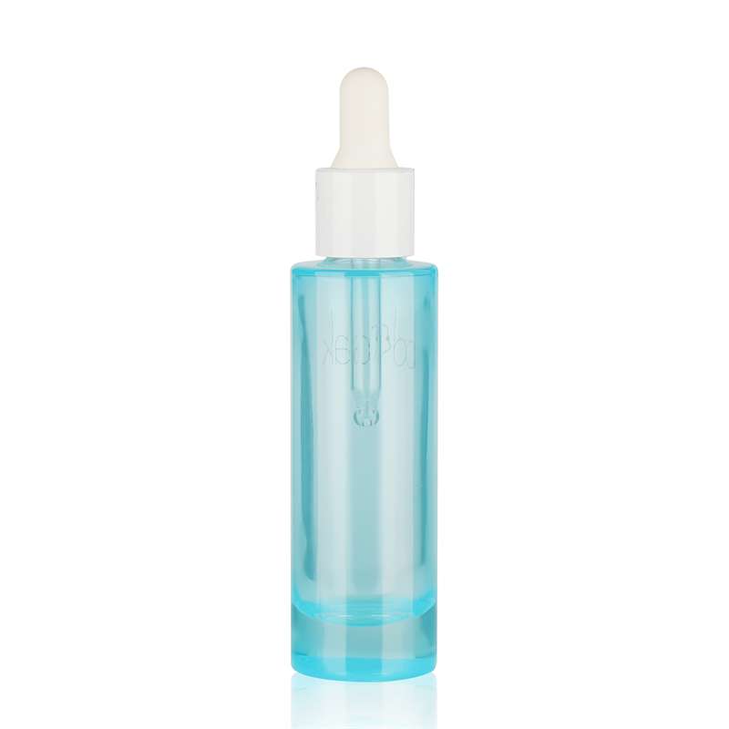 Hot Sale Square Round Transparent blue Hair Oil Gass Dropper Bottle Rectangle for Essential Oil Perfume 15ml 30ml 50ml