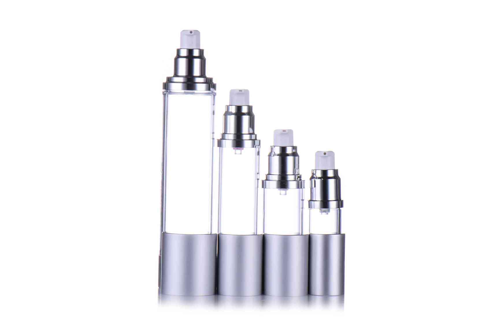 Wholesale 15ml 30ml Acrylic Packaging Bottles for Serum Essence 100ml 50ml Silver Clear Airless Lotion Pump Bottle