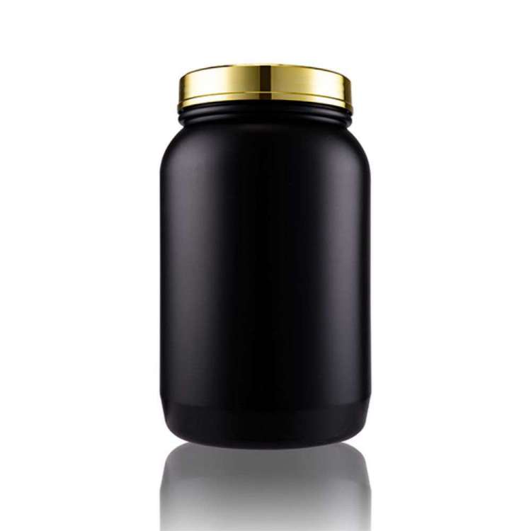 Black Protein Powder Container With Red Lid Sport Food Bottles